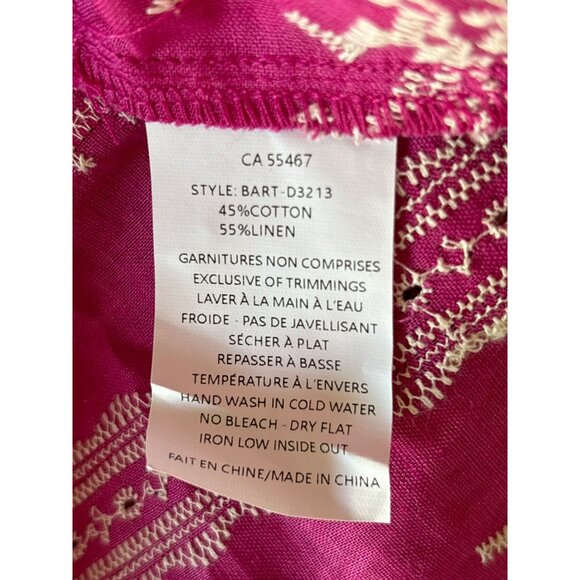 MELISSA NEPTON Bart Dress Size‎ Large Fuchsia White Detailed Embroidery NEW - Picture 11 of 11